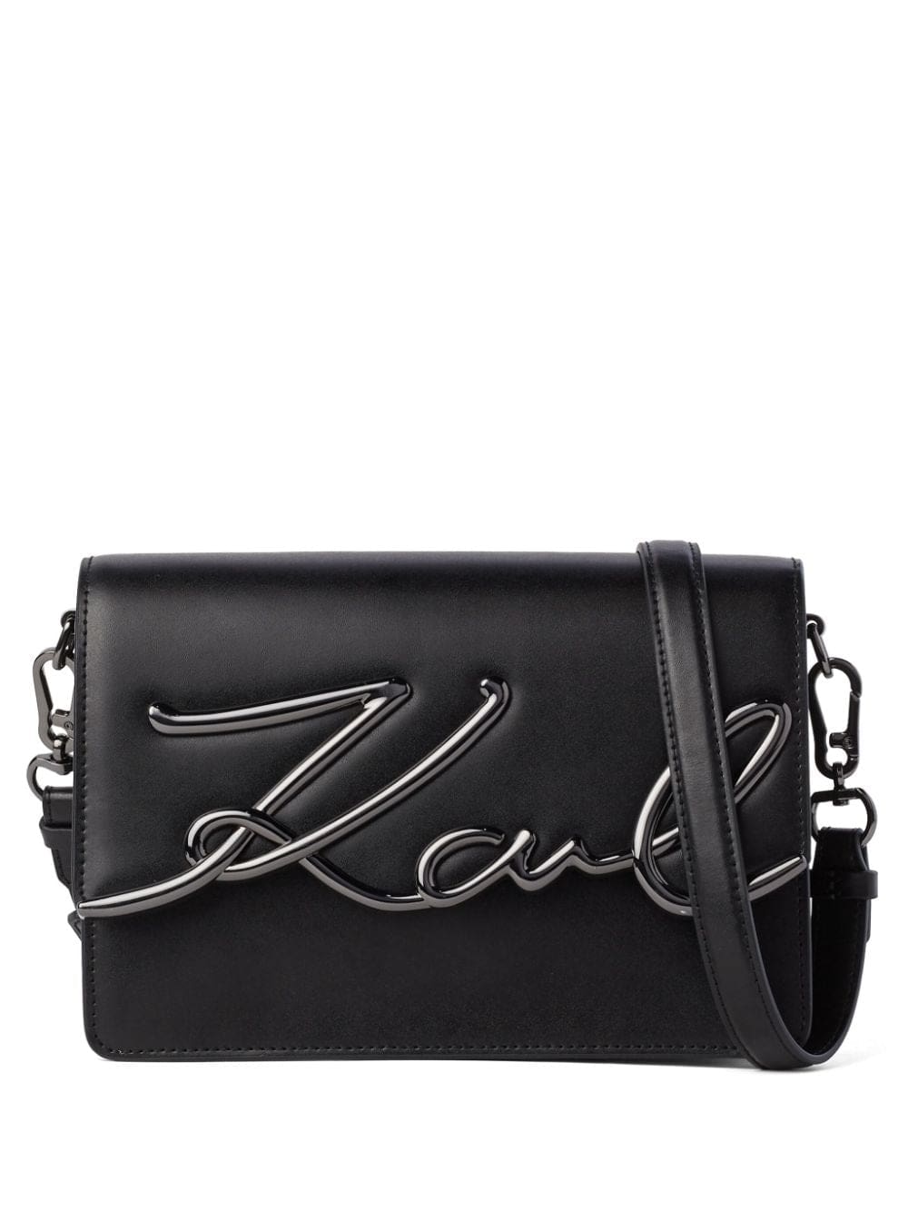 Karl Lagerfeld medium Signature leather shoulder bag