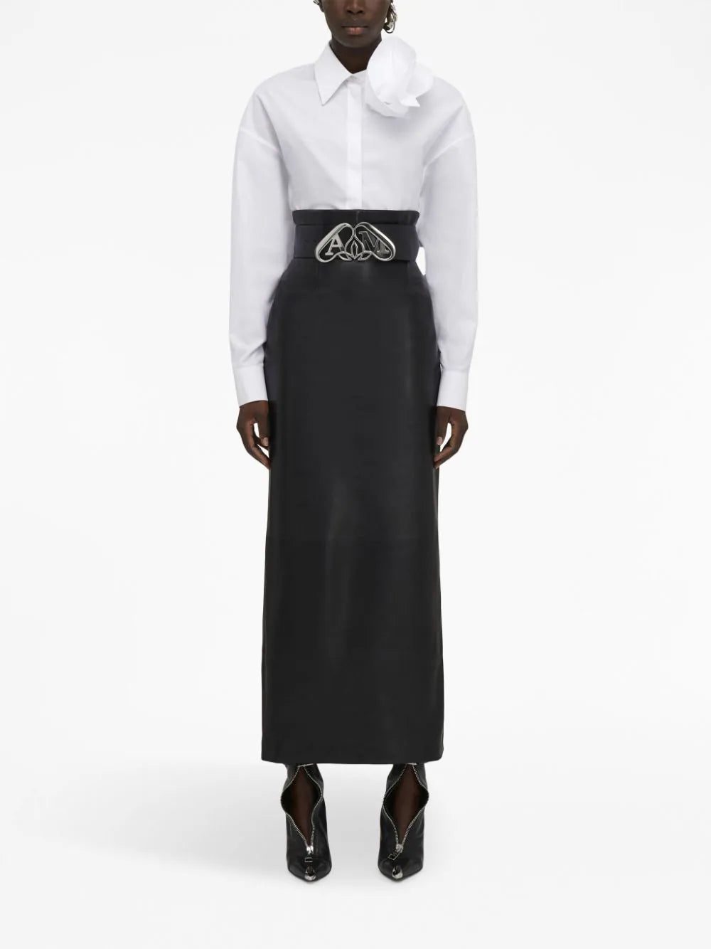 Alexander McQueen rose-appliqué cotton shirt - Image 2