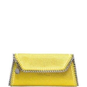 Stella McCartney Falabella crystal-embellished faux-leather clutch bag