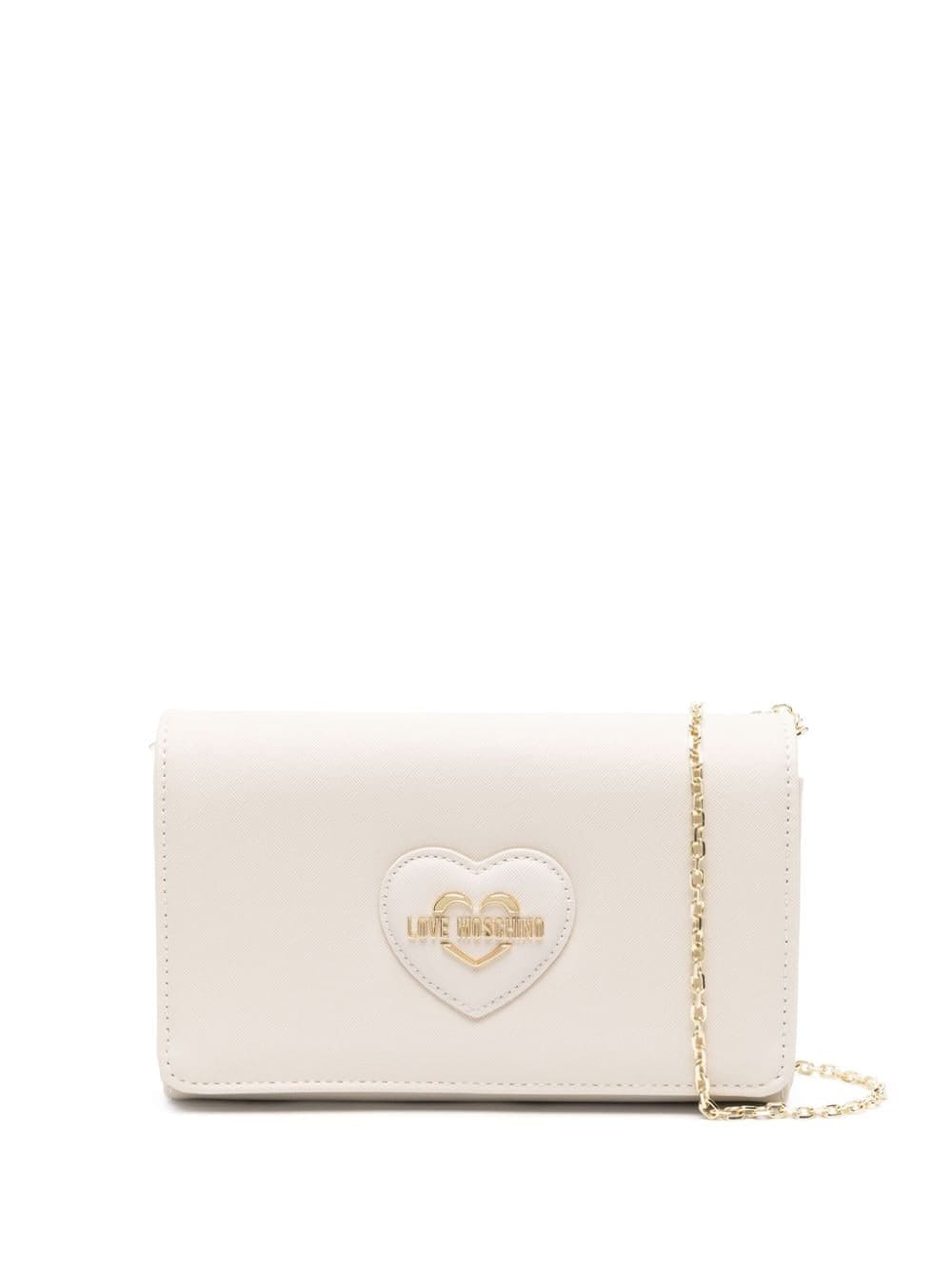 Love Moschino logo heart-patch faux-leather crossbody bag