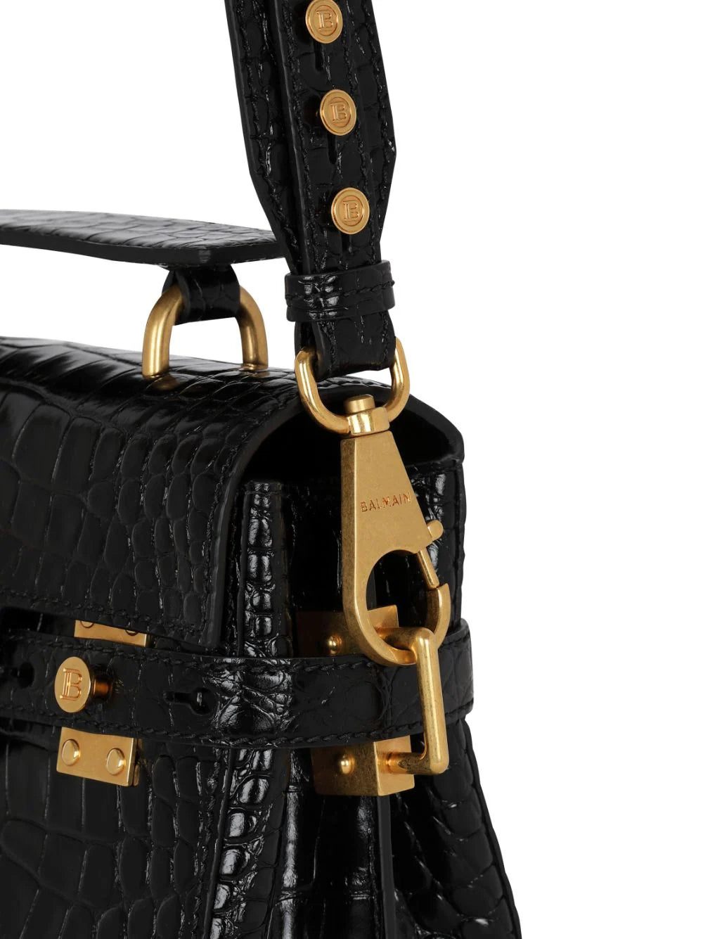 Balmain B-Buzz 23 crocodile-embossed tote bag - Image 3