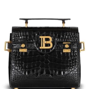 Balmain B-Buzz 23 crocodile-embossed tote bag