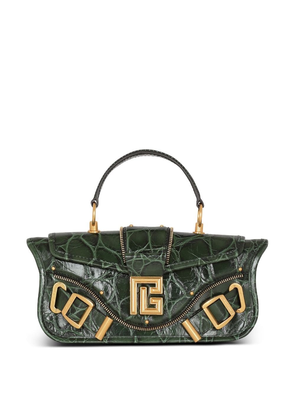 Balmain Blaze crocodile-embossed shoulder bag
