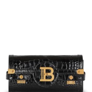 Balmain gold-plaque crocodile mini bag