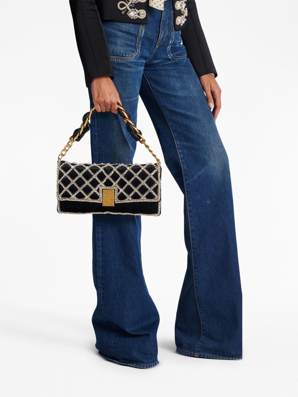 Balmain crystal-embellishment mini shoulder bag - Image 3