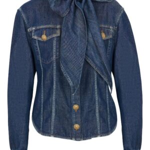 Balmain  pussy-bow denim shirt