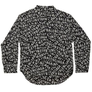 Balenciaga  logo-print long-sleeved shirt