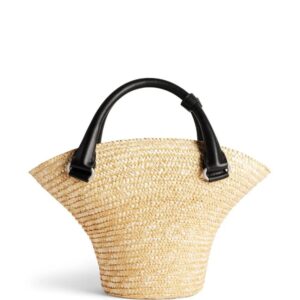 Balenciaga mini braided-raffia tote bag