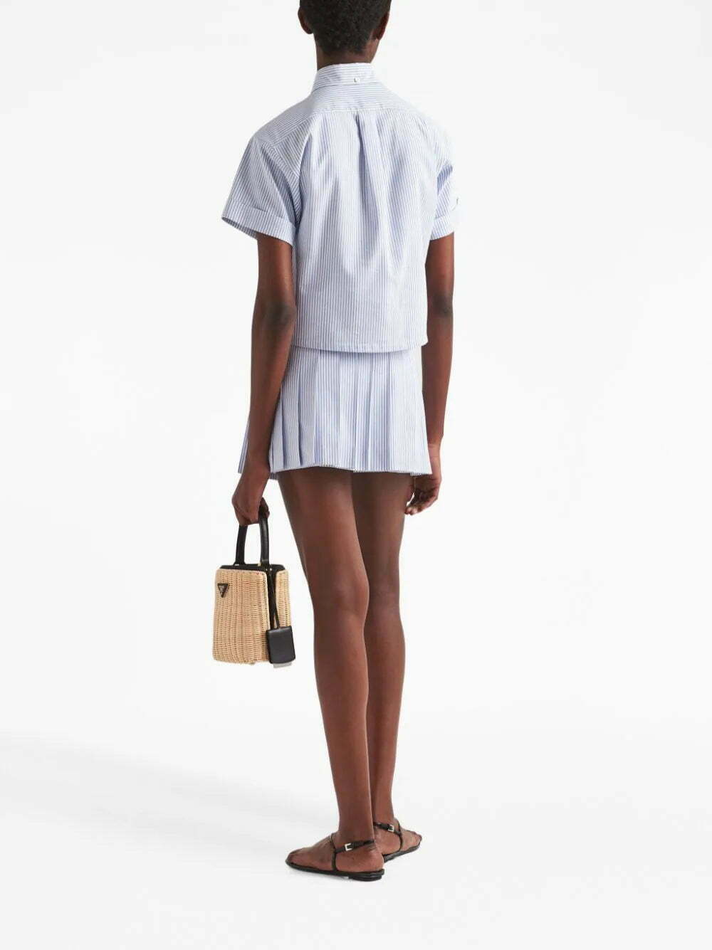 Prada striped cropped oxford shirt - Image 3