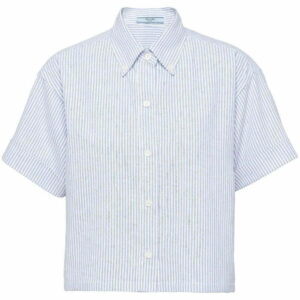 Prada  striped cropped oxford shirt