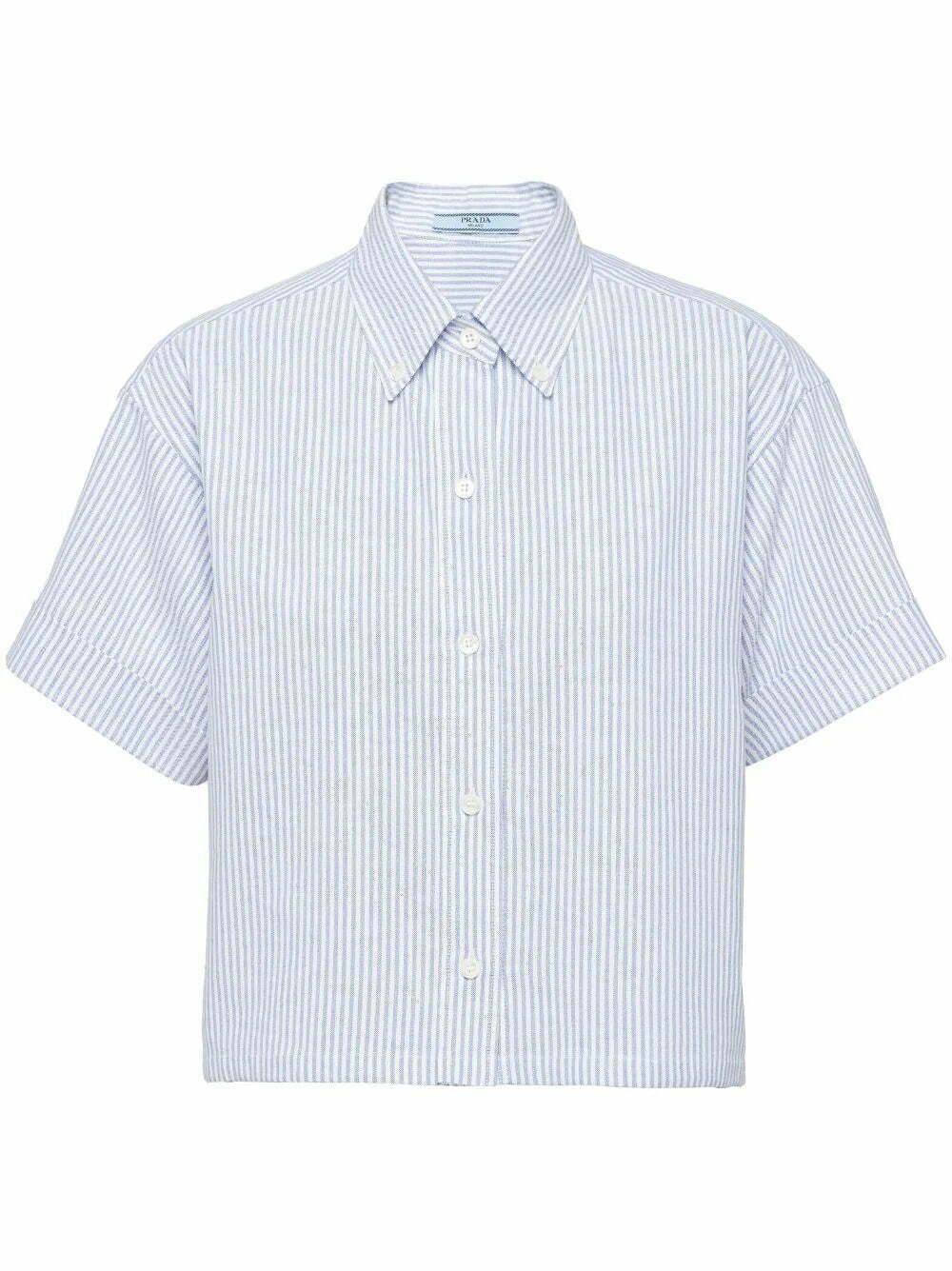 Prada striped cropped oxford shirt