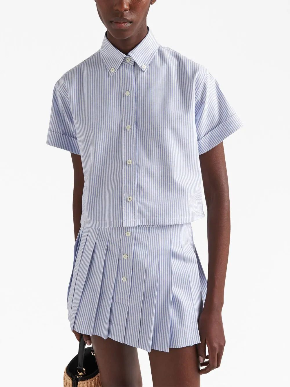 Prada striped cropped oxford shirt - Image 4