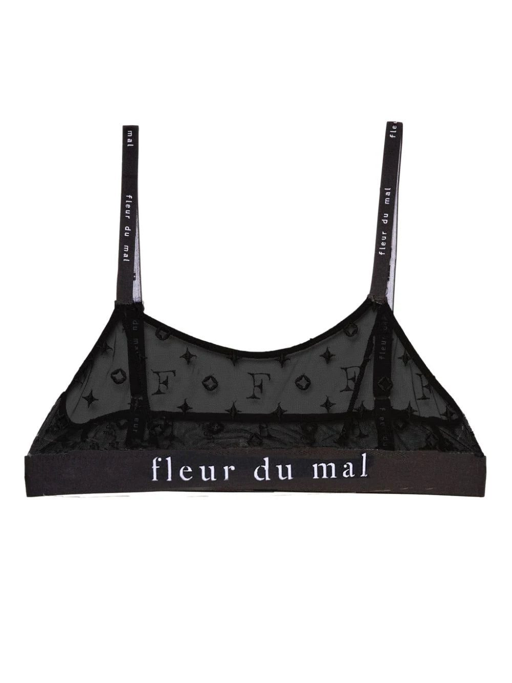 Fleur Du Mal logo-underband monogram-pattern sheer bra