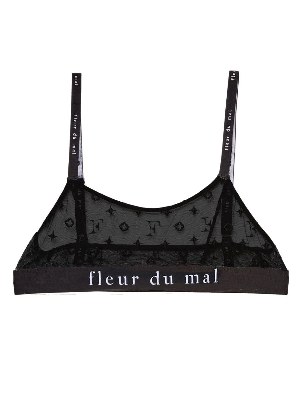 Fleur Du Mal logo-underband monogram-pattern sheer bra - Image 2