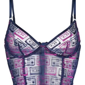 Fleur Du Mal  Boombox silk corset bra