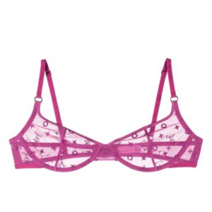 Fleur Du Mal monogram-embroidered balconette bra
