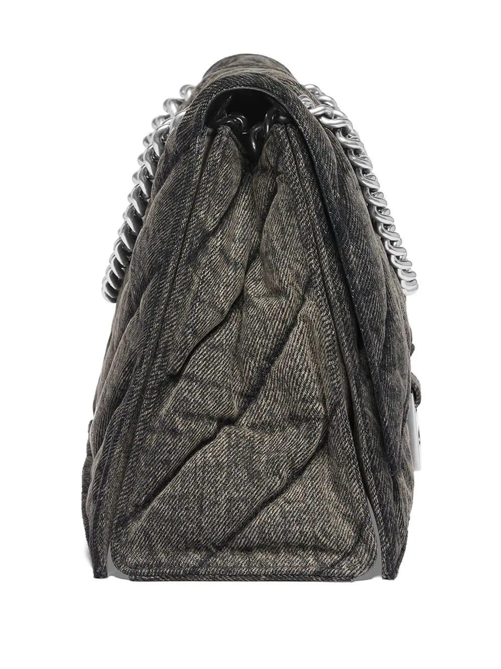 Balenciaga medium Crush denim shoulder bag - Image 3