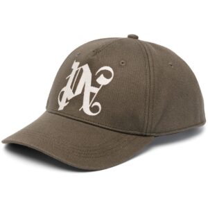 Palm Angels monogram-embroidered cotton cap