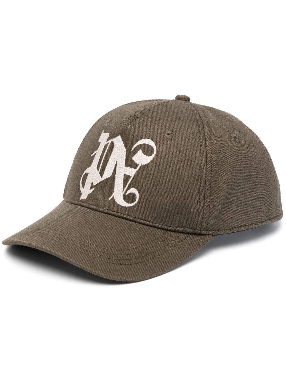 Palm Angels monogram-embroidered cotton cap