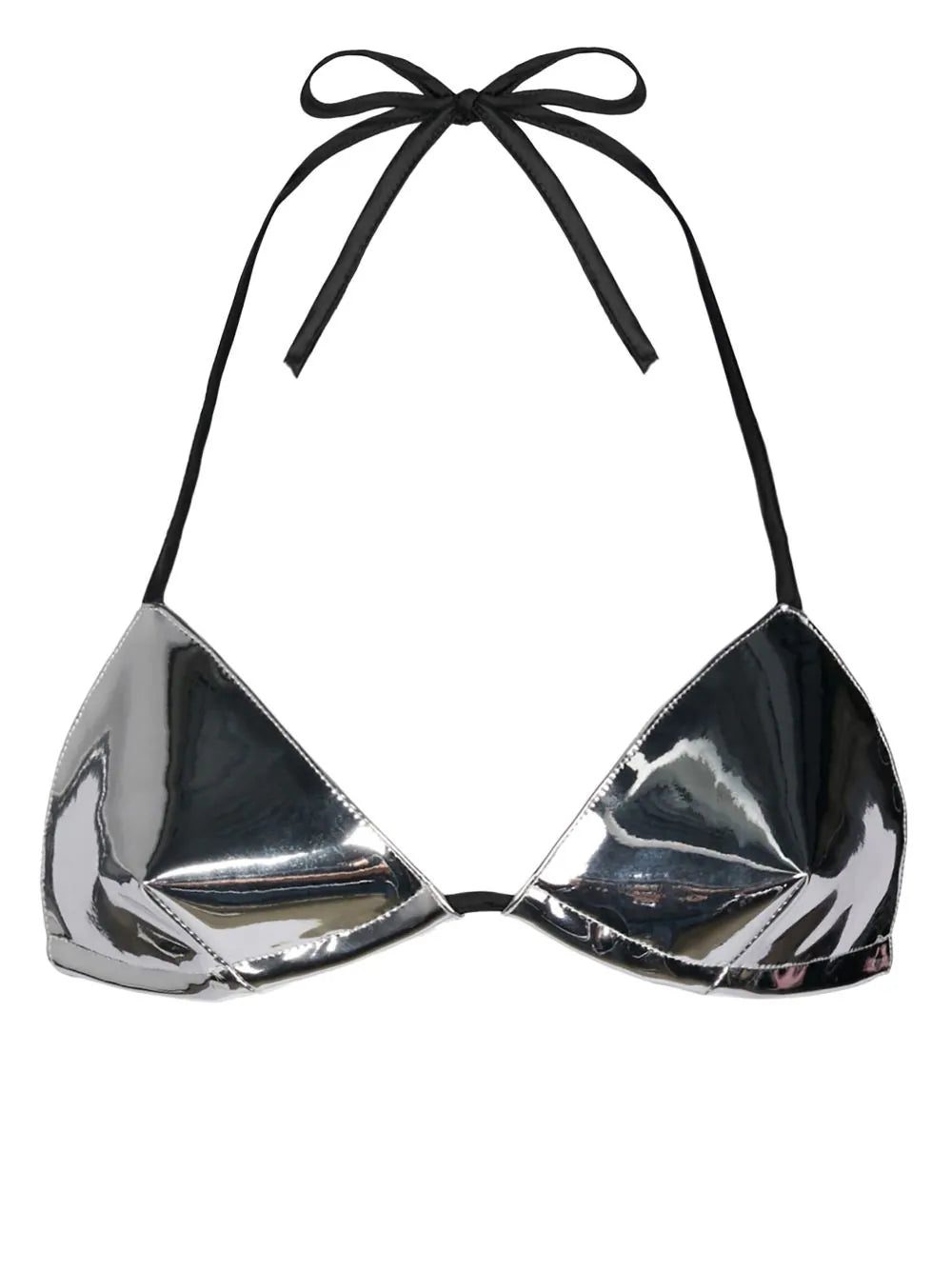 RTA triangle-cup metallic-finish bralette