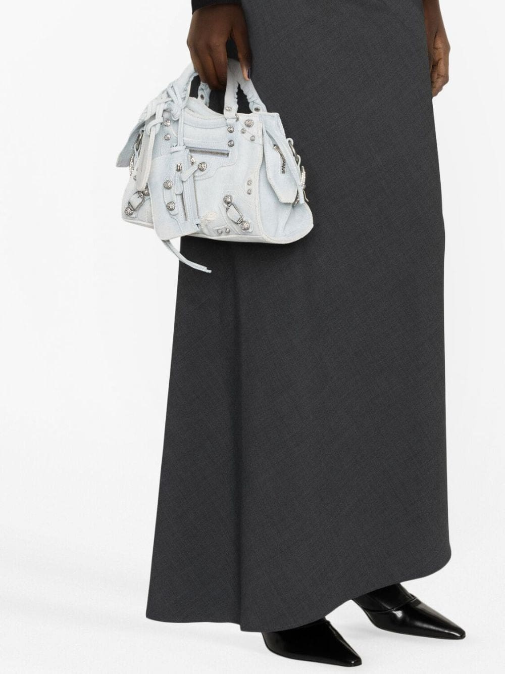 Balenciaga mini Neo Cagole denim tote bag - Image 3