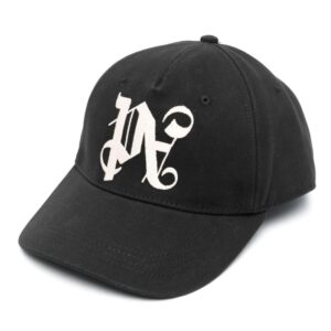 Palm Angels monogram-embroidered cotton cap