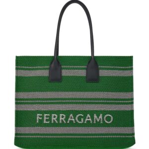Ferragamo large jacquard striped tote bag