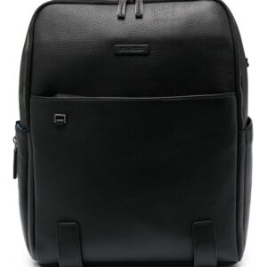 PIQUADRO logo-patch leather backpack