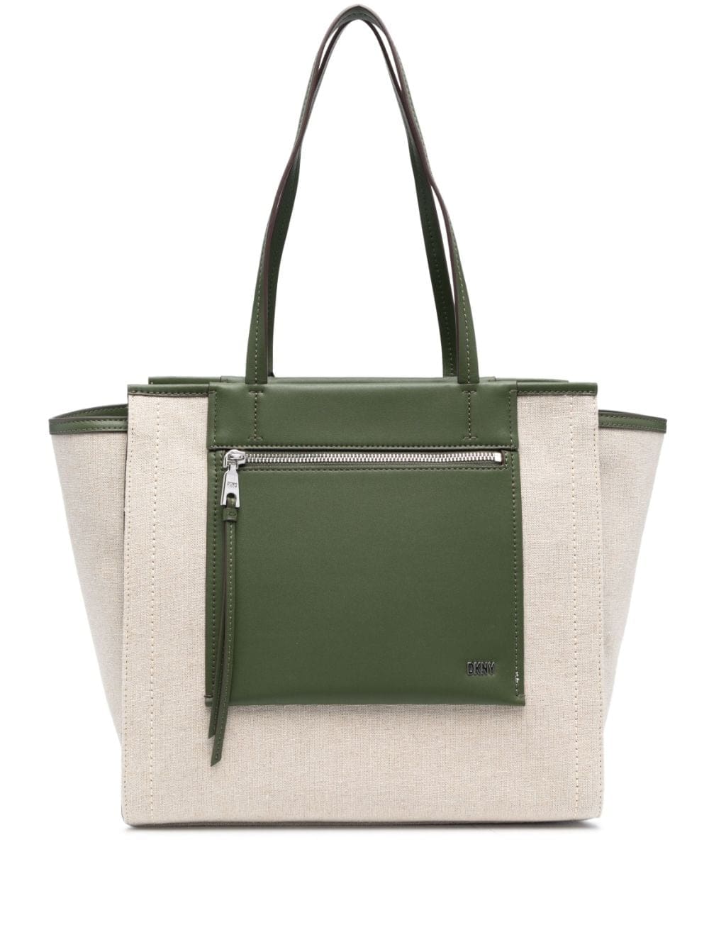 DKNY logo-plaque cotton tote bag