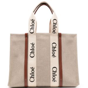 Chloé large Woody cotton tote bag