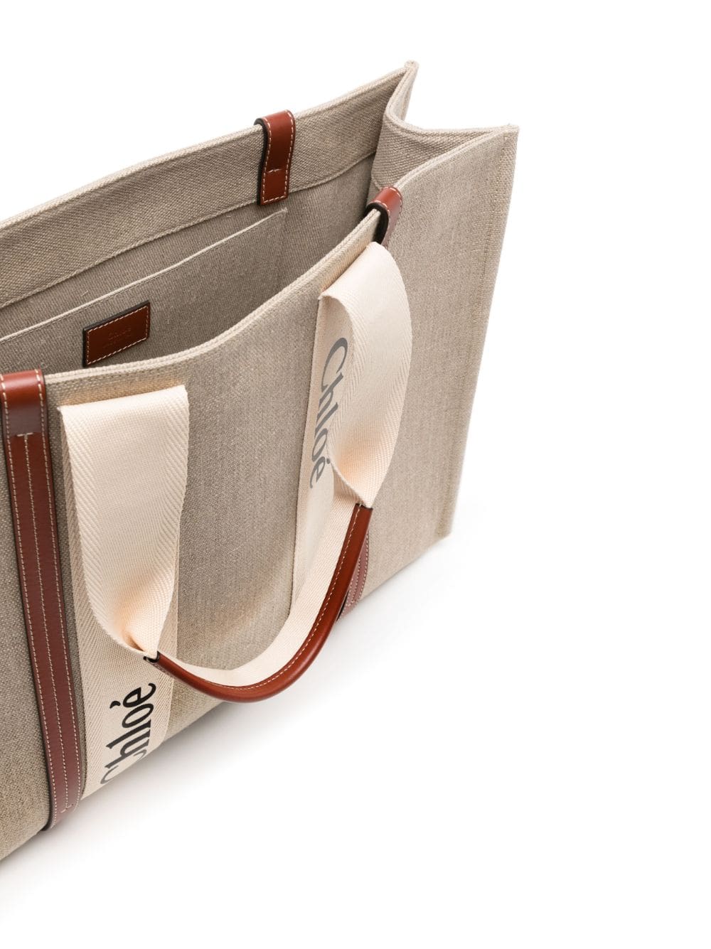 Chloé large Woody cotton tote bag - Image 5