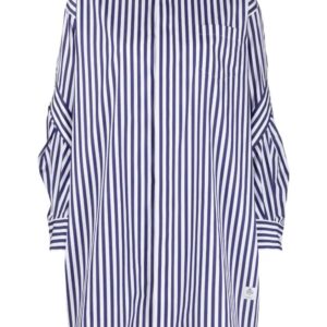 sacai  wide-style striped cotton shirt