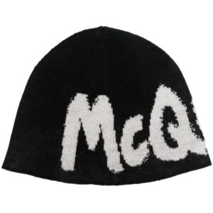 Alexander McQueen logo-print wool beanie