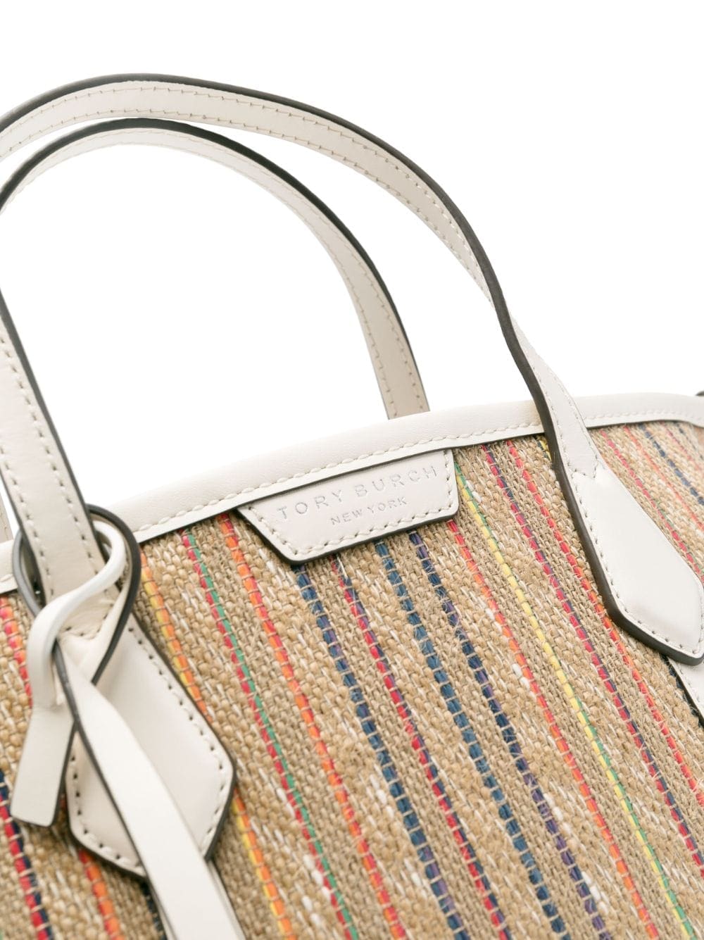 Tory Burch small Perry raffia tote bag - Image 5