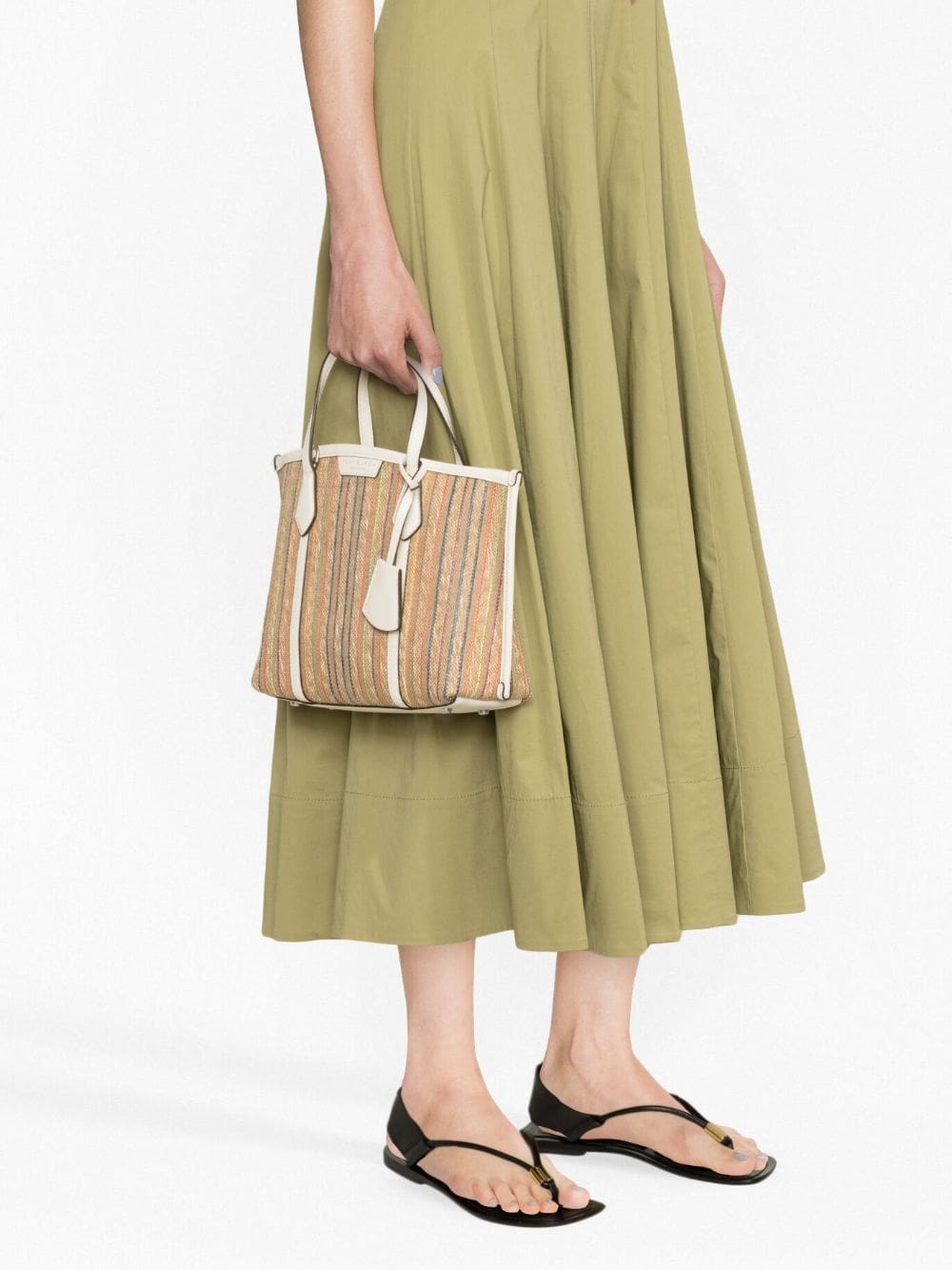 Tory Burch small Perry raffia tote bag - Image 3