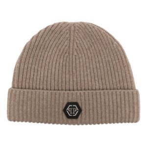 Philipp Plein logo-plaque wool beanie