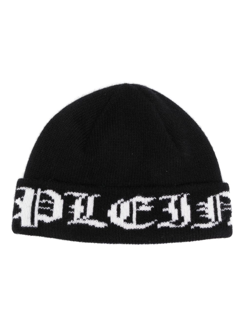 Philipp Plein gothic plein wool beanie hat