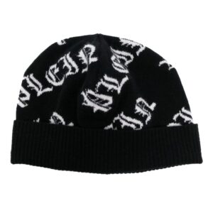 Philipp Plein Gothic Plein intarsia-knit beanie