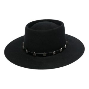 Philipp Plein stud-embellished wool boater hat
