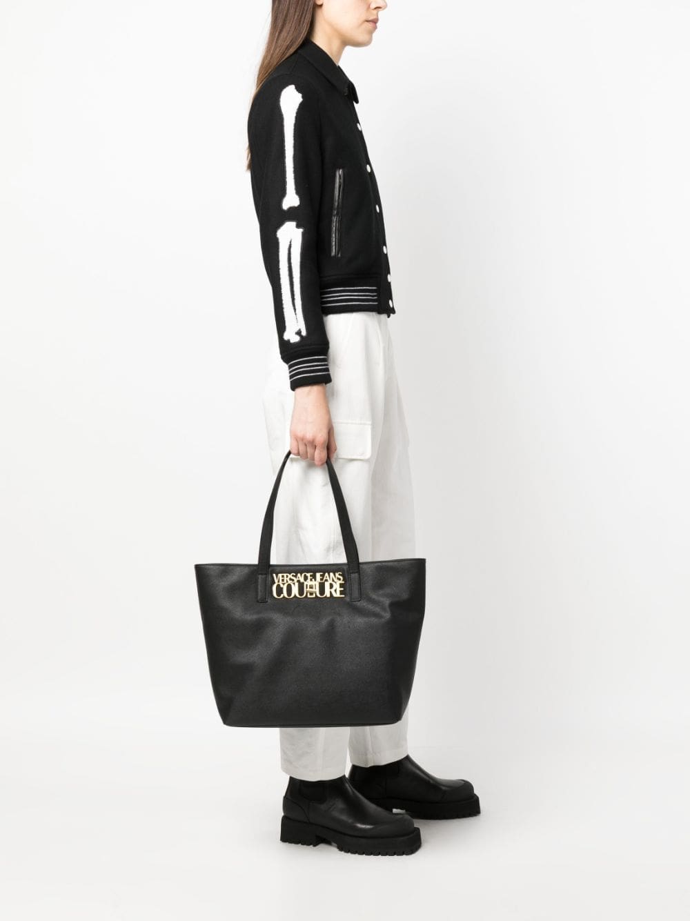 Versace Jeans Couture logo-plaque faux-leather tote bag - Image 2