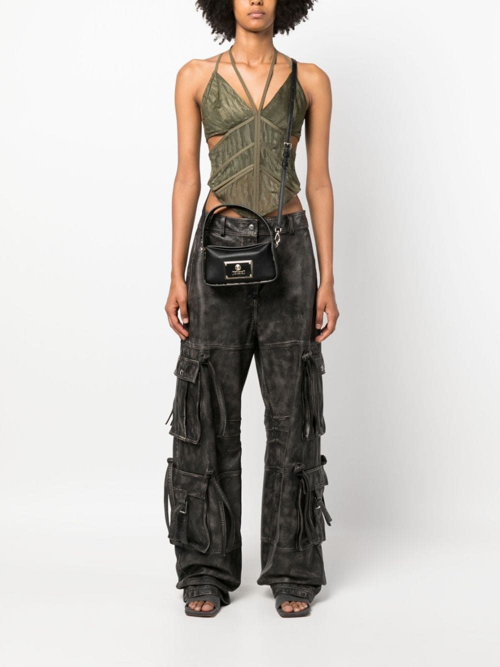 Just Cavalli logo-plaque pebbled crossbody bag - Image 2