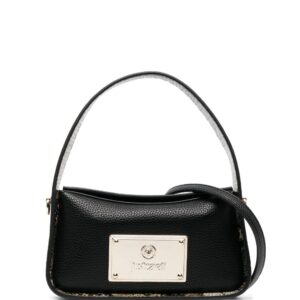 Just Cavalli logo-plaque pebbled crossbody bag