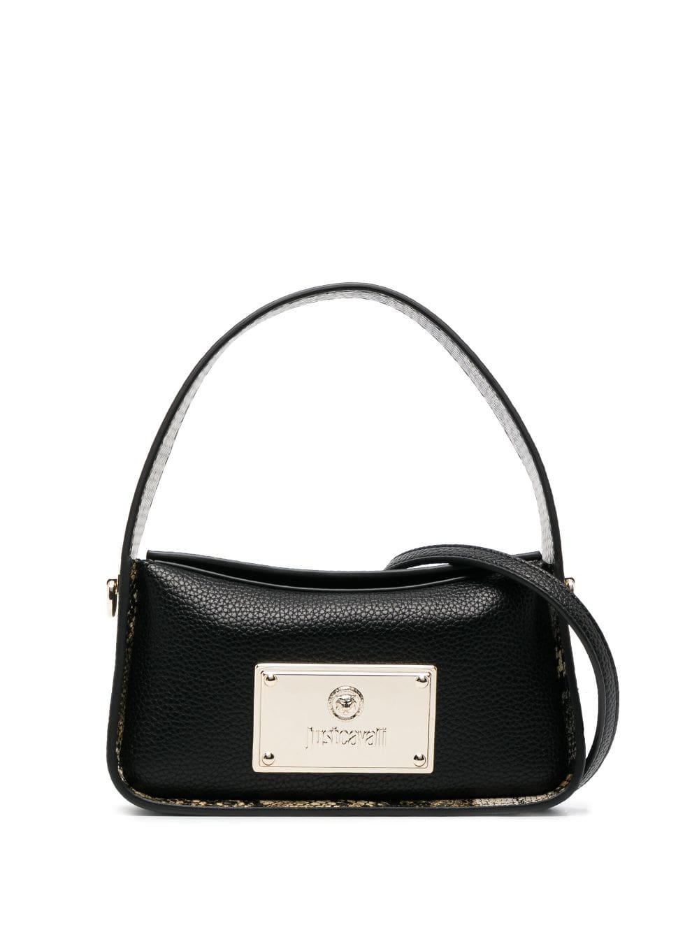 Just Cavalli logo-plaque pebbled crossbody bag