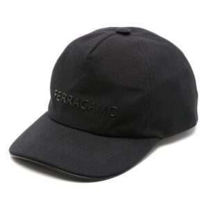 Ferragamo logo-rubberized canvas cotton cap