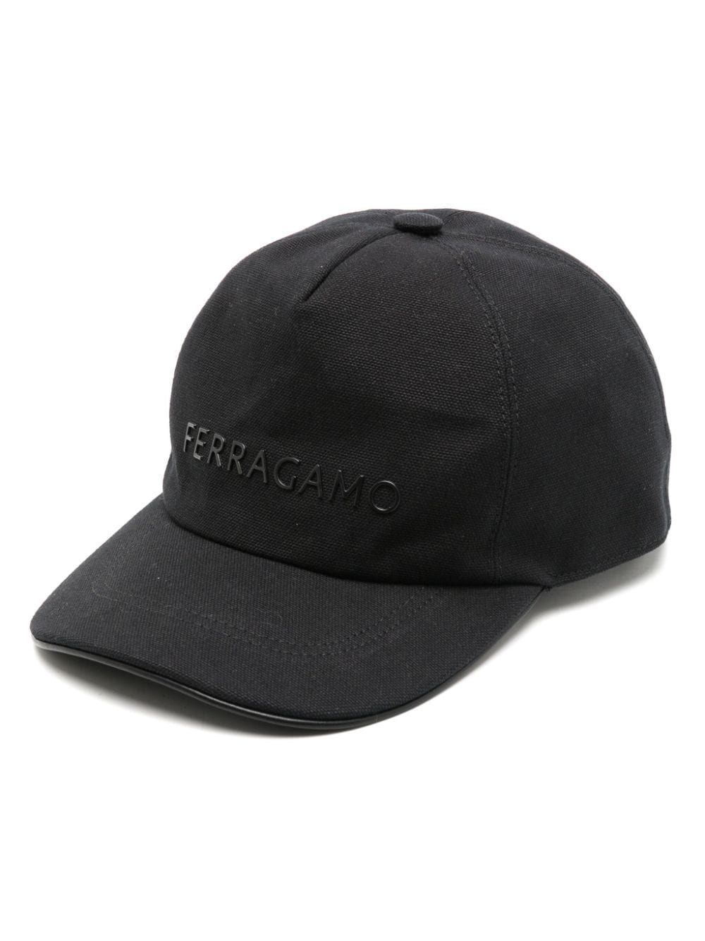 Ferragamo logo-rubberized canvas cotton cap