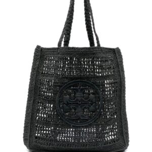 Tory Burch Ella logo-embroidered crochet tote bag