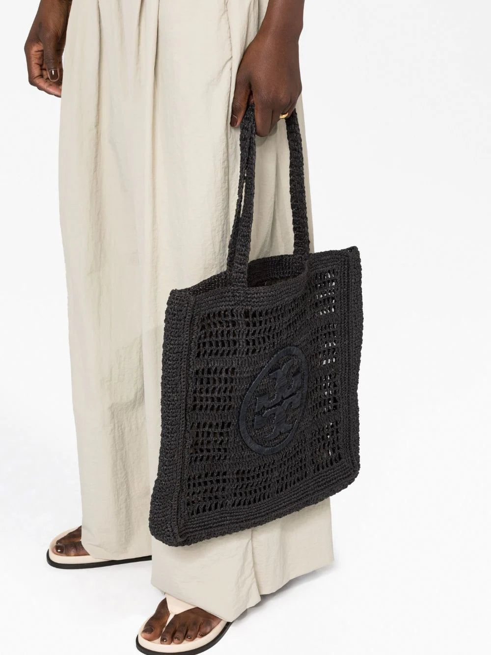 Tory Burch Ella logo-embroidered crochet tote bag - Image 2