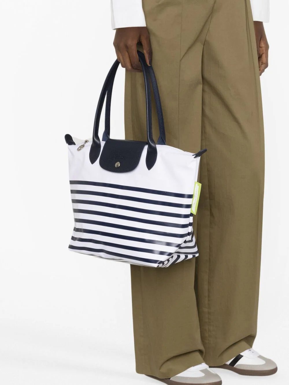 Longchamp medium Le Pliage striped tote bag - Image 3