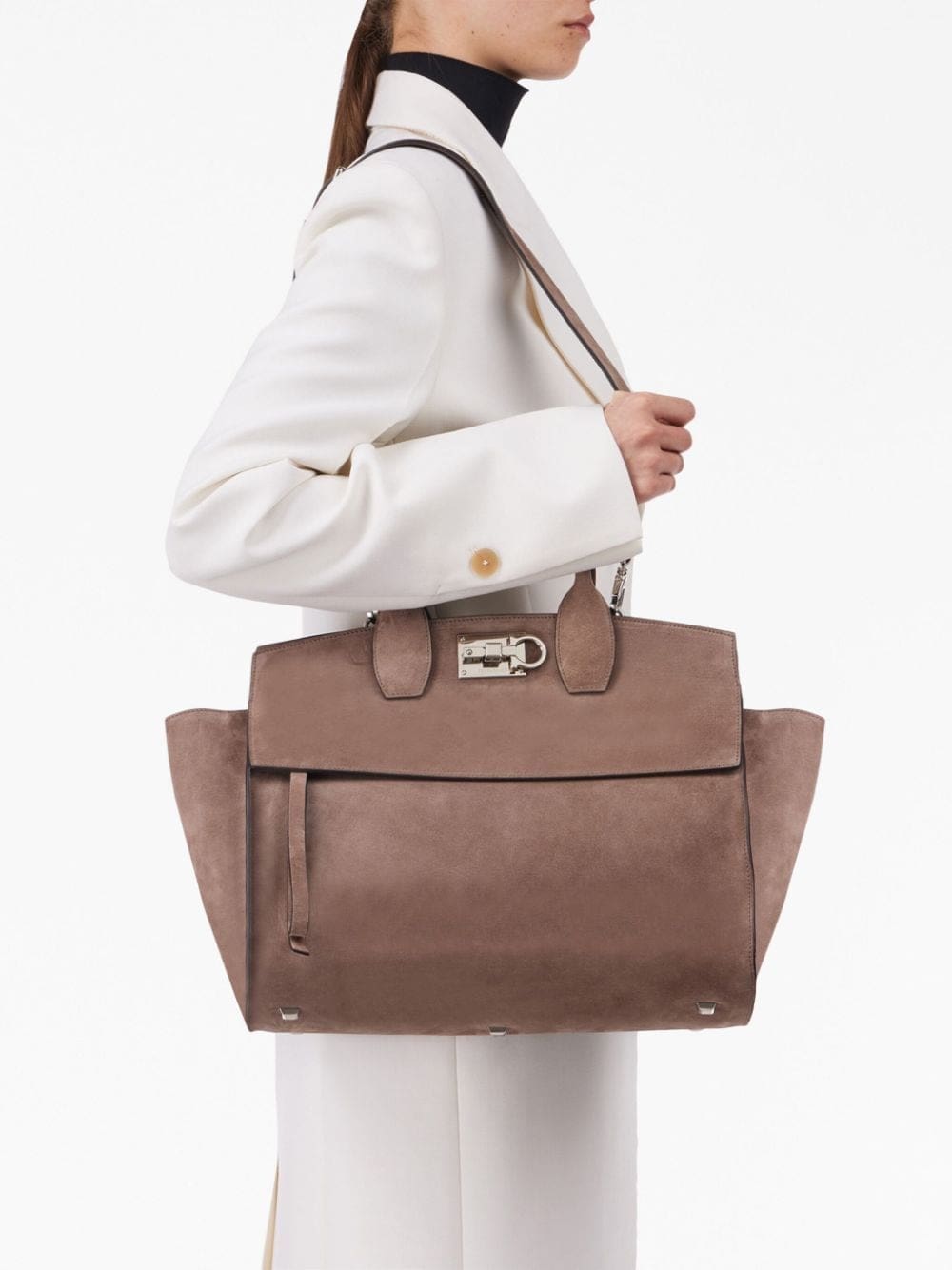 Ferragamo large Studio suede tote bag - Image 3