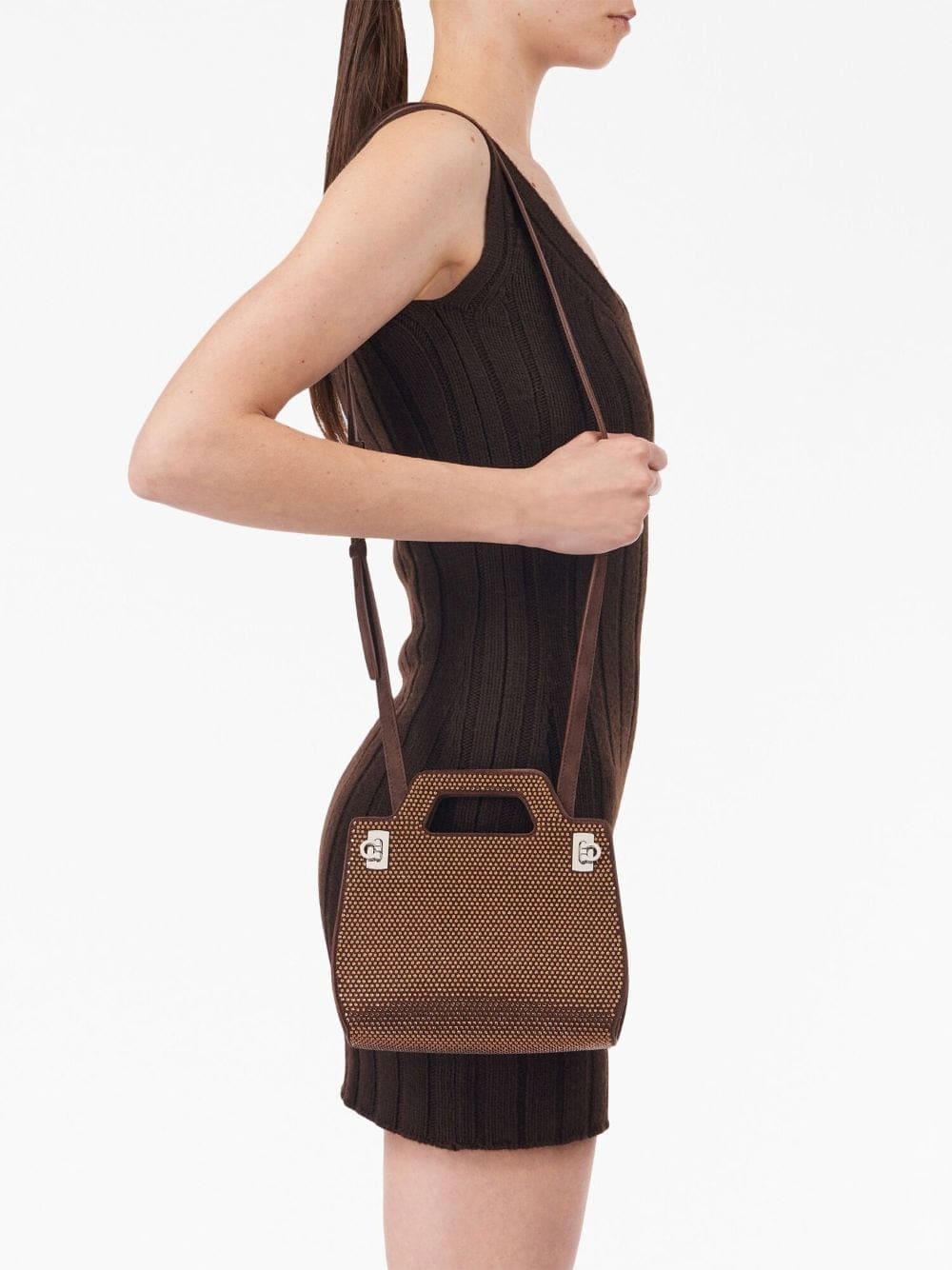 Ferragamo Wanda rhinestone mini bag - Image 2